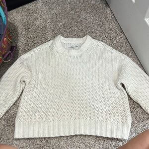 white sweater